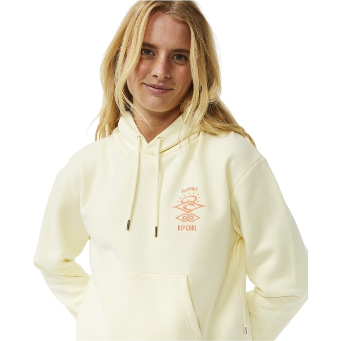 2024 Rip Curl Frauen Search Icon Relaxed Hood 05PWFL - Lemon Ice